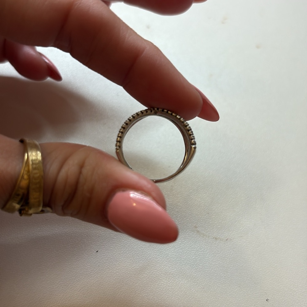 Silver + Rhinestone Crossover Ring - image 3